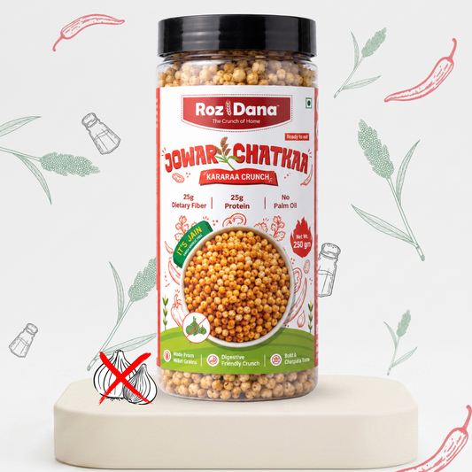 Jain Jowar Chatkaa – Karara Crunch | Onion Garlic Free, Light & Crunchy Spicy Jowar Snack | 250g