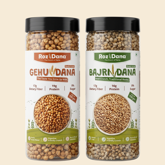 RozDana Traditional Crunch Pack – Gehu + Bajri (150g × 2 Jars)