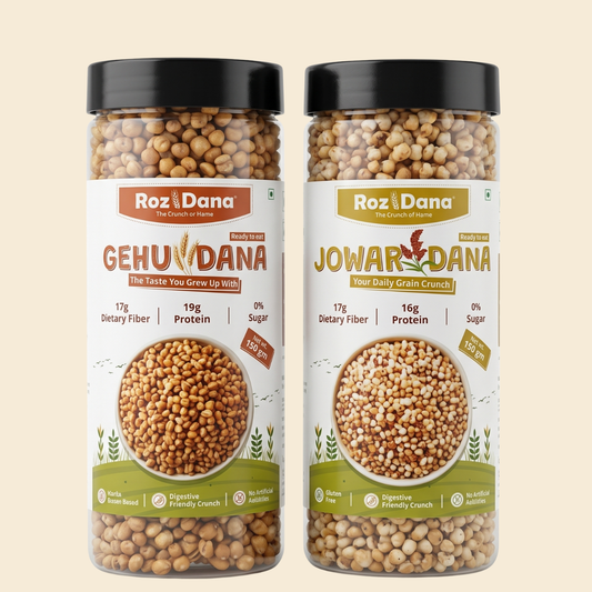 RozDana Power Crunch Pack – Gehu + Jowar (150g × 2 Jars)