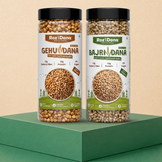 RozDana Traditional Crunch Pack – Gehu + Bajri (150g × 2 Jars)