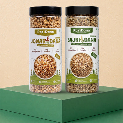 RozDana Millet Crunch Pack – Bajri + Jowar (150g × 2 Jars)