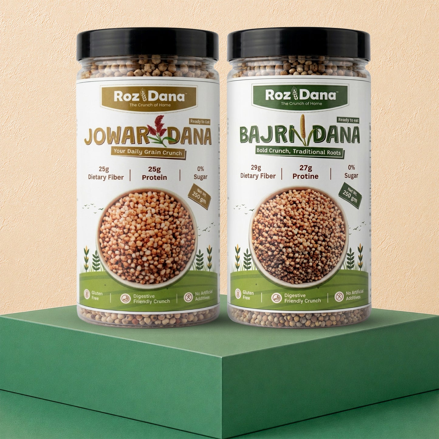 Big Crunch Pack – Bajri Dana + Jowar Dana | 250g × 2 Jars