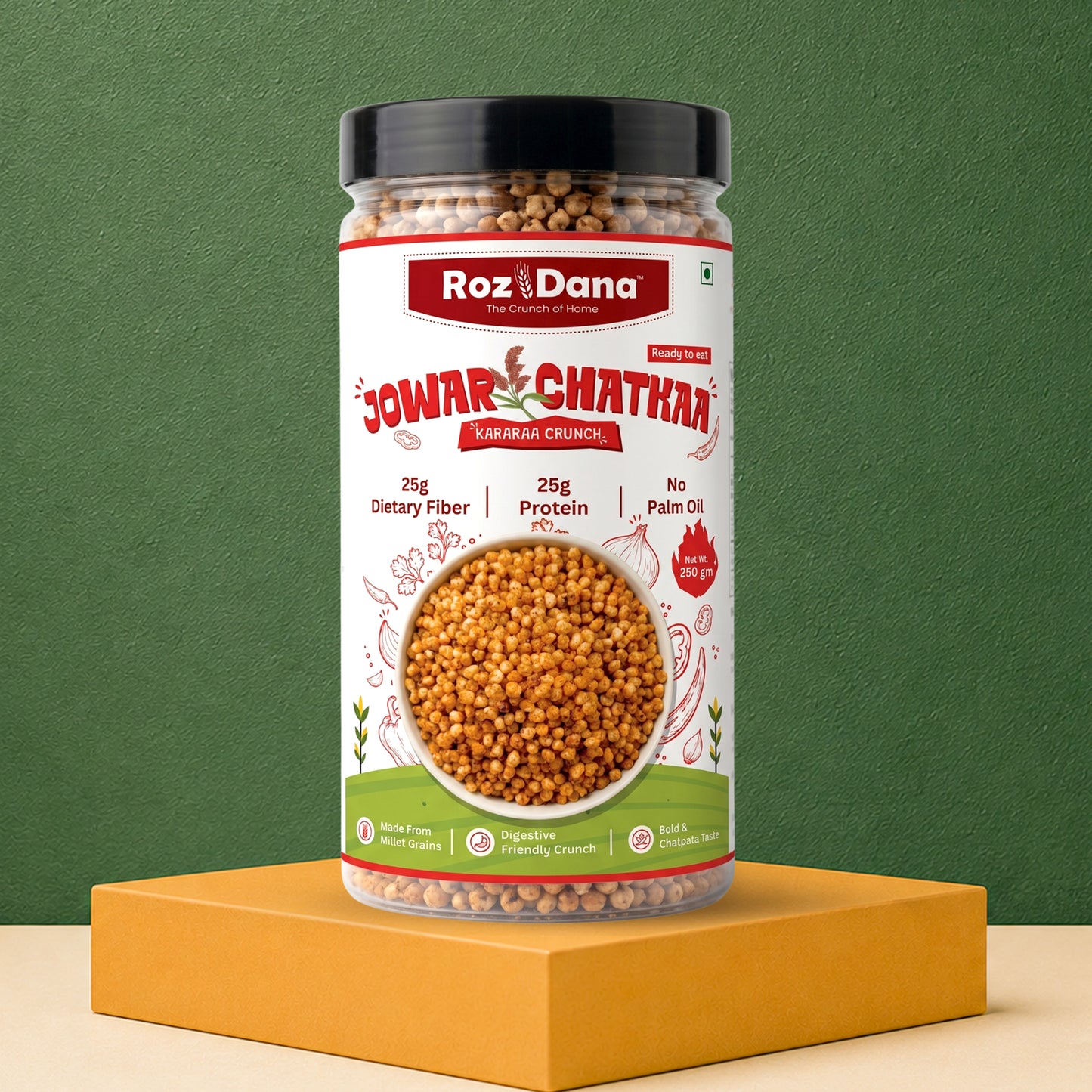Jowar Chatkaa – Karara Crunch | Light & Crunchy Spicy Jowar Snack | 250g